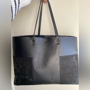 Tory Burch T Block Suede Tote